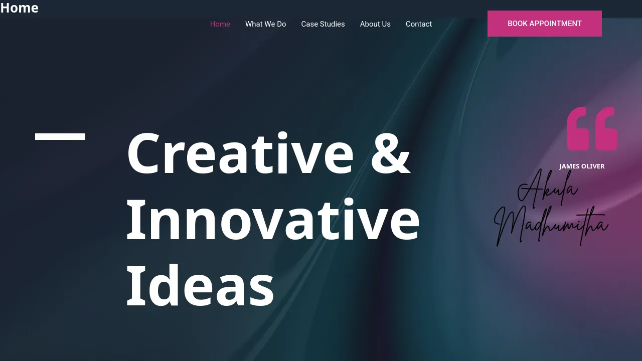 Homepage screenshot of akulamadhumitha.com