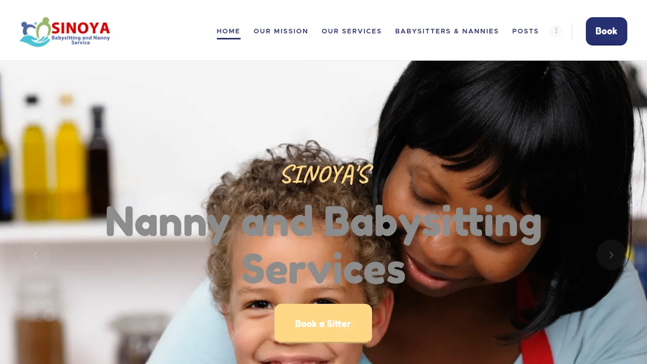 Homepage screenshot of babysitter-and-nanny-service.co.za