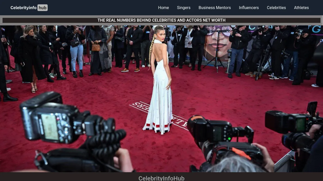 Homepage screenshot of celebrityinfohub.com