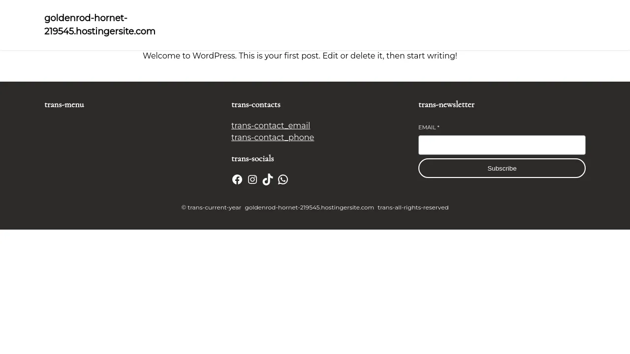 Homepage screenshot of goldenrod-hornet-219545.hostingersite.com