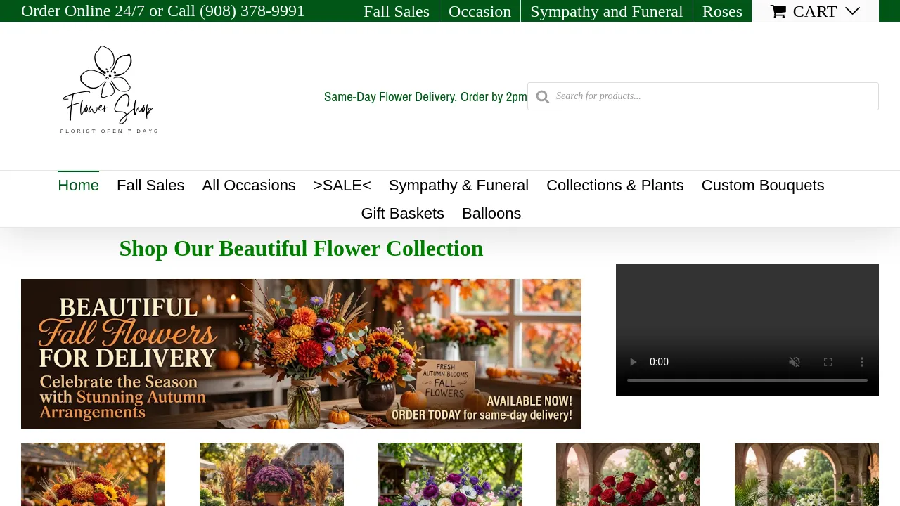 Homepage screenshot of greengrovefruitandflower.net