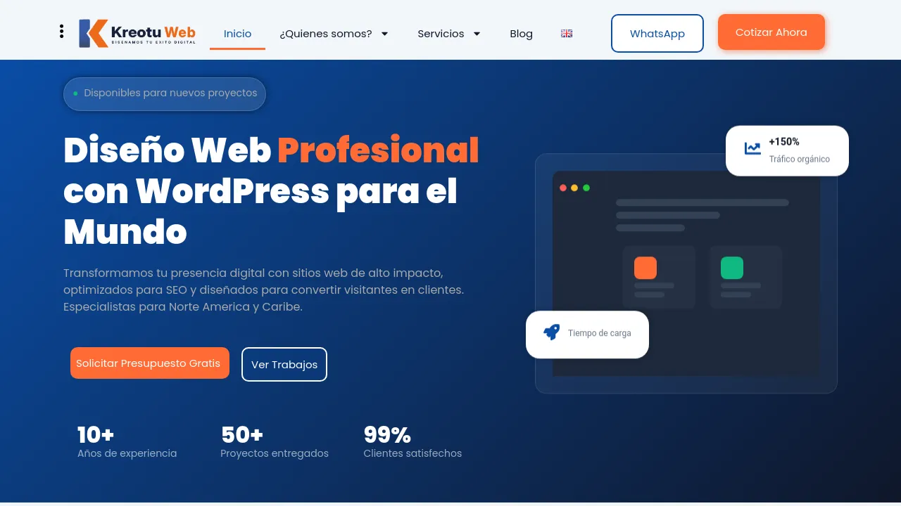 Homepage screenshot of kreotuweb.com