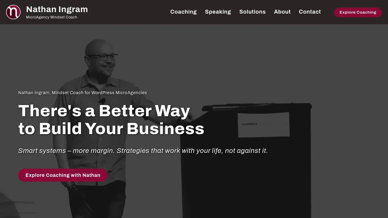 Homepage screenshot of nathaningram.com