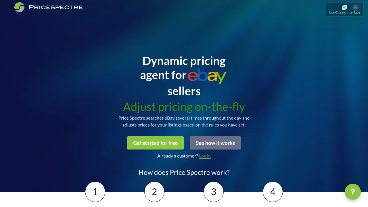 Homepage screenshot of www.pricespectre.com