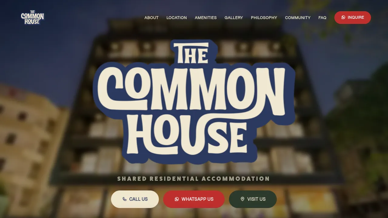 Homepage screenshot of www.thecommonhouse.in