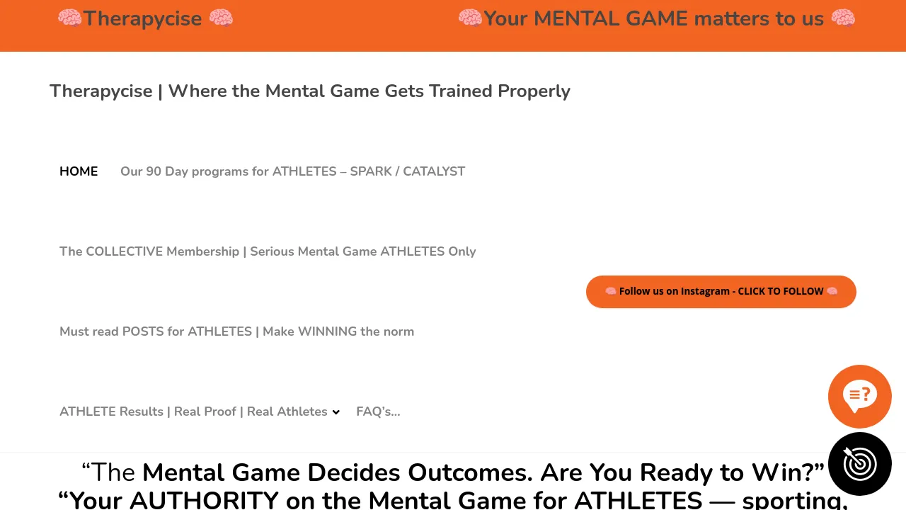Homepage screenshot of therapycise.co.uk