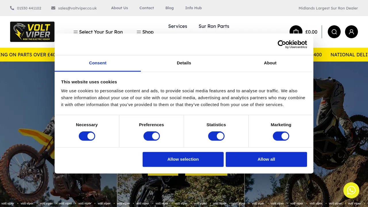 Homepage screenshot of voltviper.co.uk
