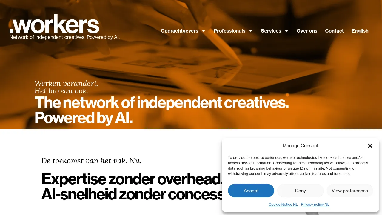 Homepage screenshot of workers.nl
