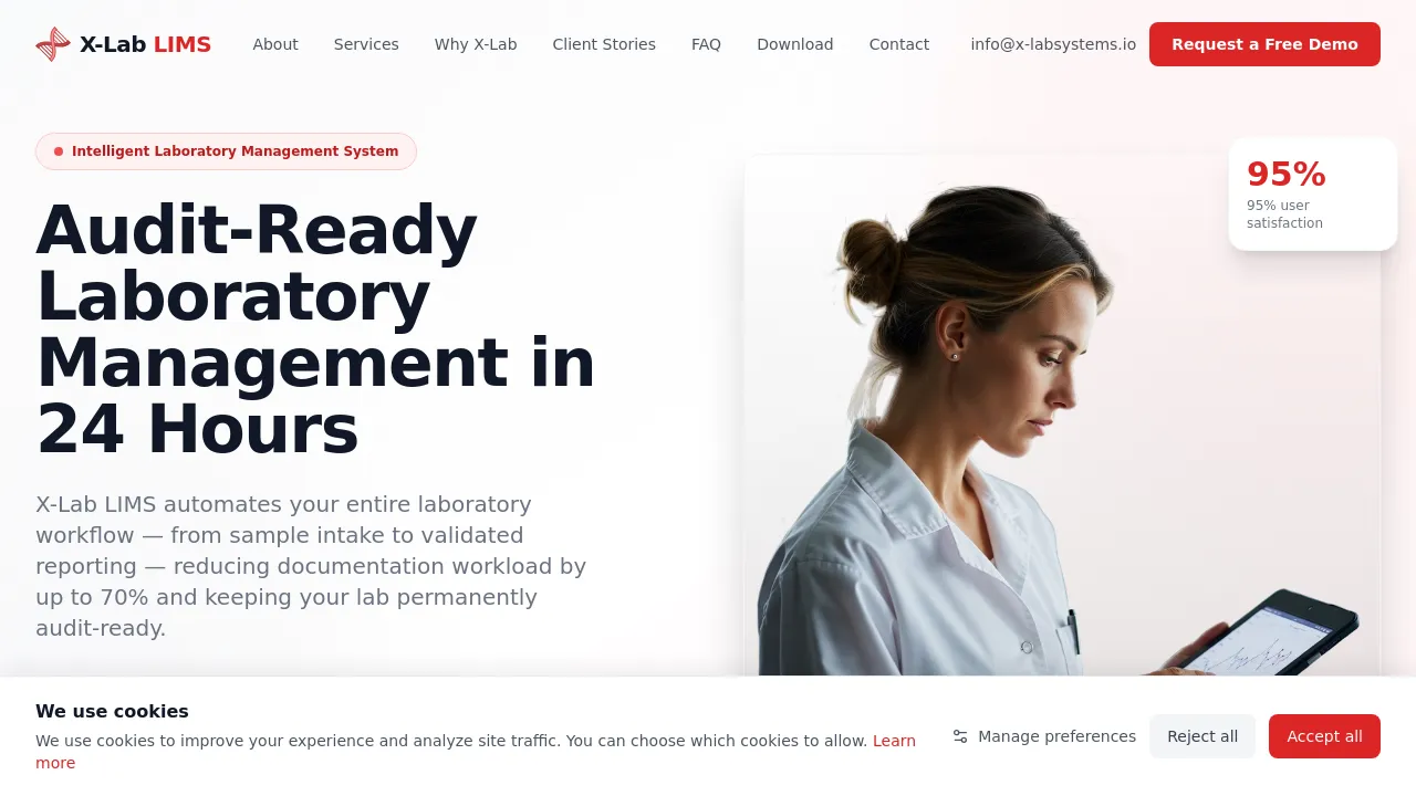 Homepage screenshot of www.x-labsystems.io