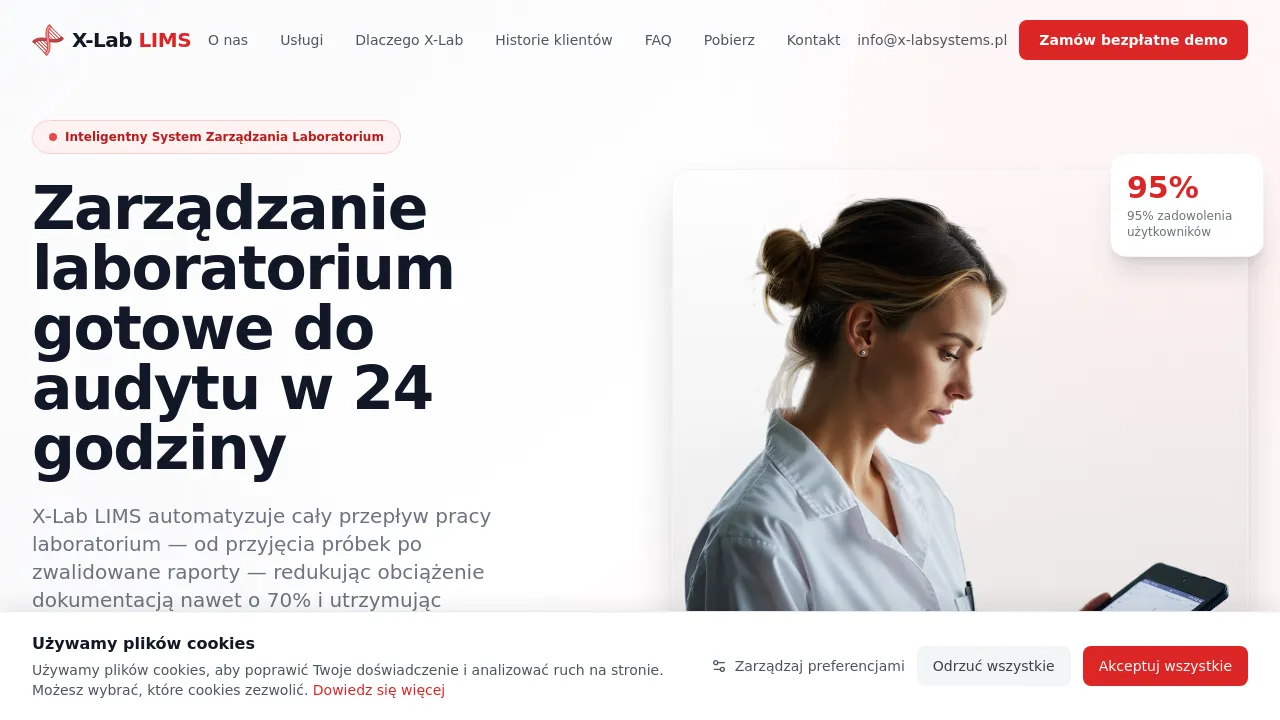 Homepage screenshot of www.x-labsystems.pl